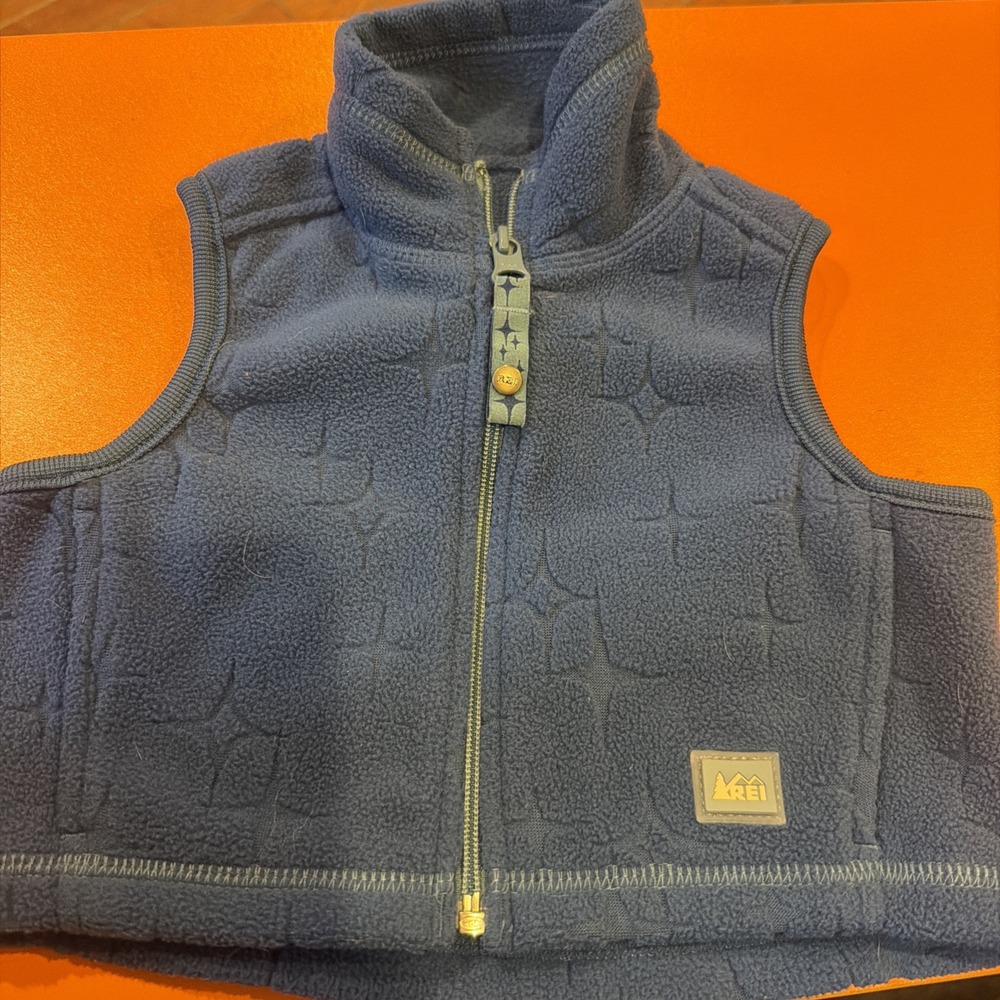 REI Toddler Blue Fleece Vest Size 12 Months Full Zip Outerwear Unisex Kids